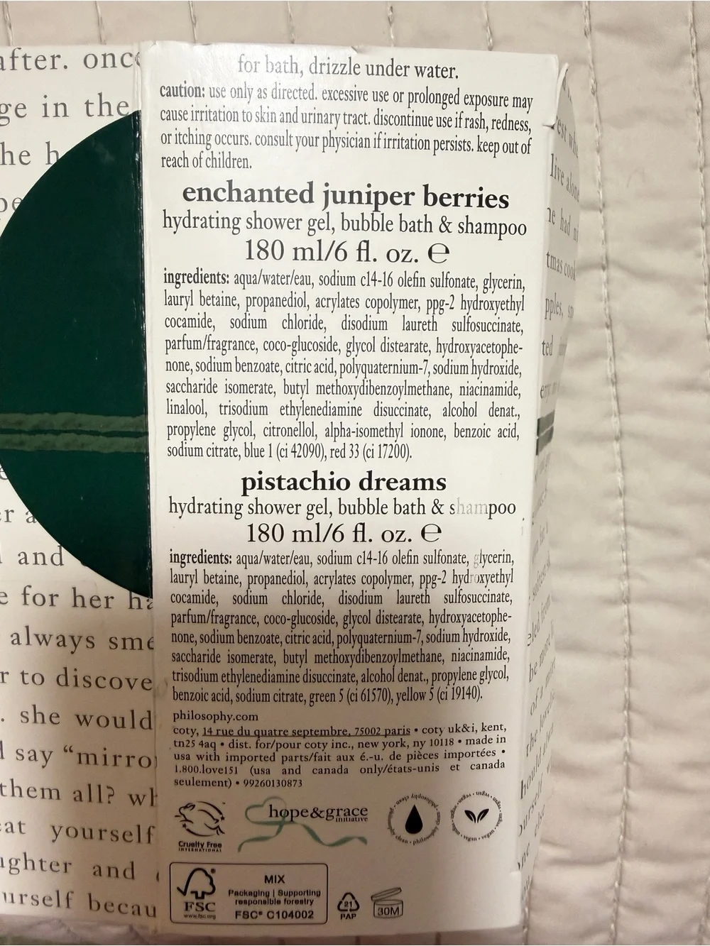 Philosophy Pistachio Dreams Enchanted Juniper Berries Shower Gel Holiday Set